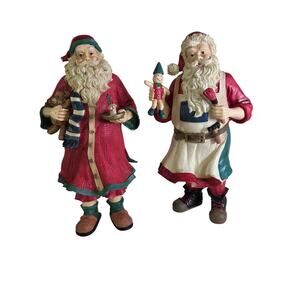 Midwest Importers Santa Pair – Christmas Figurines 9" Holiday Decor